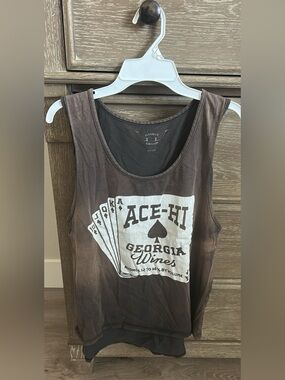 Bandit Brand Brown Ace-Hi Georgia Wines Graphic Tank